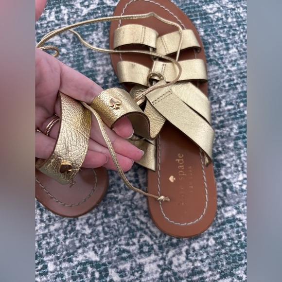 Kate Spade NY metallic lace up gladiator sandals - Picture 5 of 5